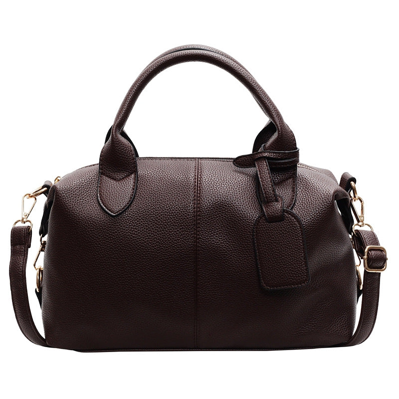 Travel Leather Black Tote Bags for Women