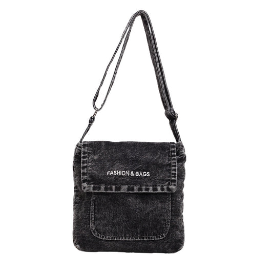 Women's Black Denim Cross Shoulder Bag