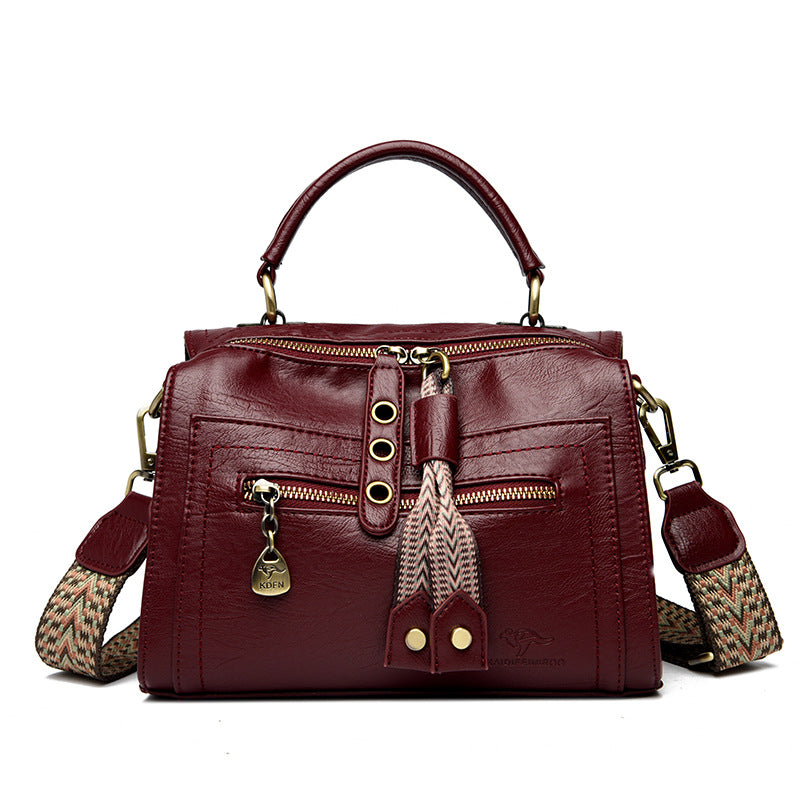 Women's Boston Bag Leather Cross Body Handbags