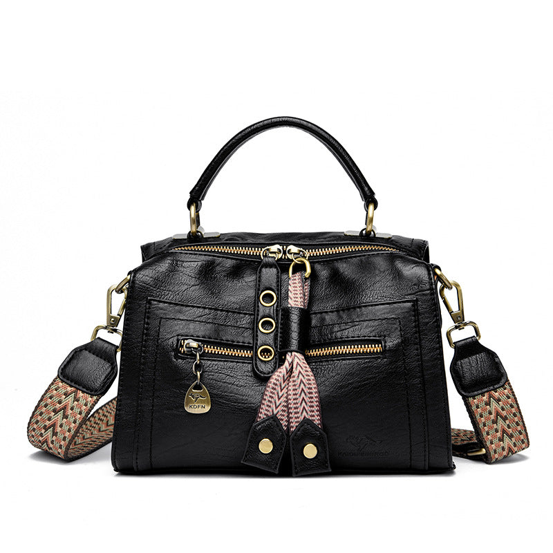 Women's Boston Bag Leather Cross Body Handbags