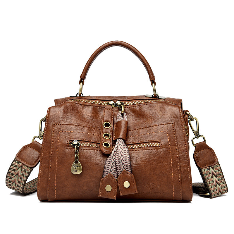 Women's Boston Bag Leather Cross Body Handbags